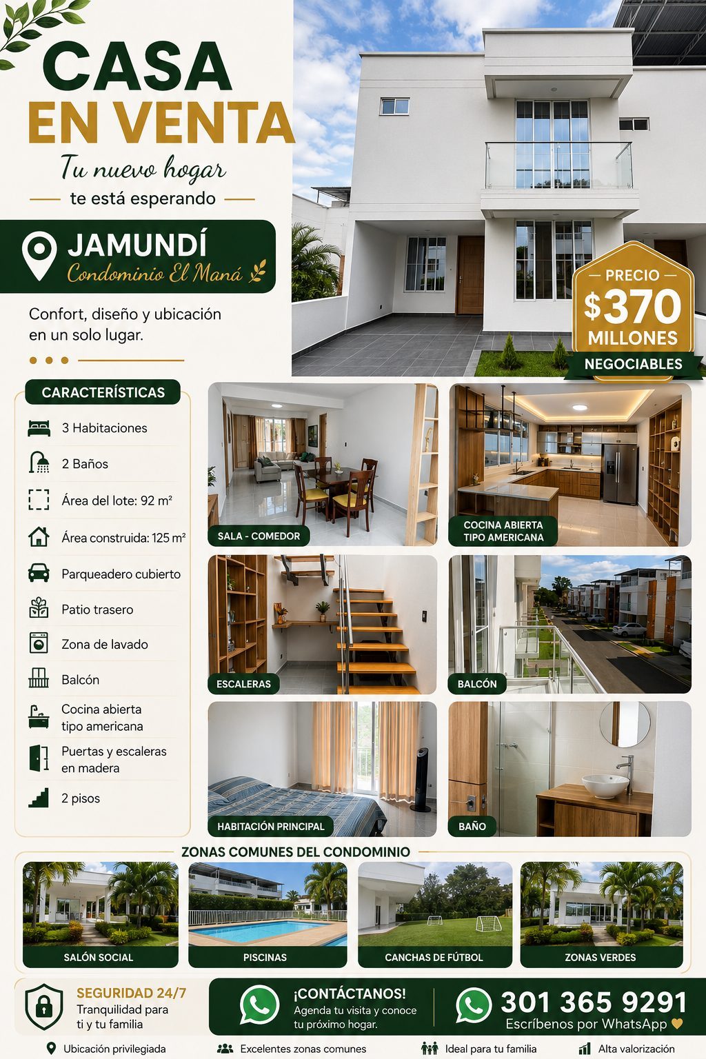 Casa en venta en Condominio maná, Jamundí en Carrera 10 kilómetro 2 via jamundi potrerito, Condominio maná, Jamundí